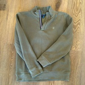Boys Brooks Brothers cotton pullover in a green-taupe size M